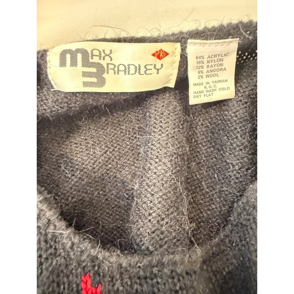 Vintage MAX BRADLEY Knit Women's Sweater Midi Dress w/ Lightning Bolt Pattern - Picture 5 of 9